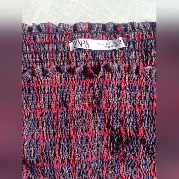 Zara Plaid Puff Top Victorian crop top - Picture 5 of 5